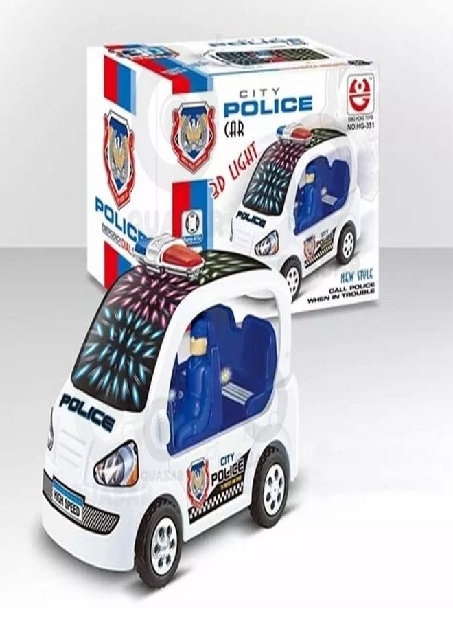 Quasar Police Tream Vehicle Car Toy for Kids | Light & Siren Sound | 360 Degree Rotating Go Action for Boys Girls | Plastic Vehicles for Children Toy | Vehicle Toy Set for Your Child - Image 2